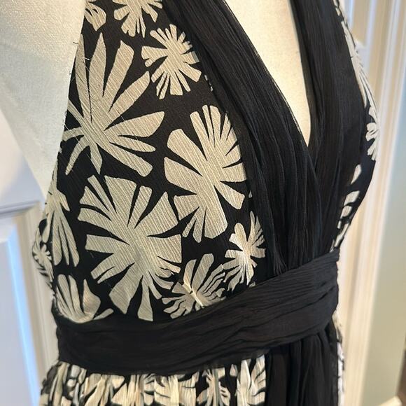 Donna Ricco size 10 Vintage Y2K Halter Open Back Silk Dress - Picture 3 of 16